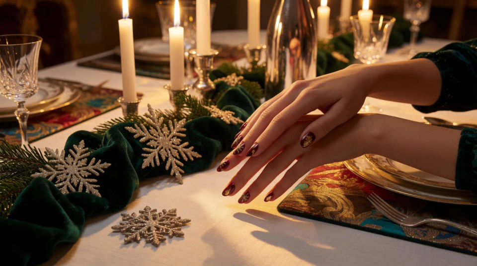 Nails on holiday table setting