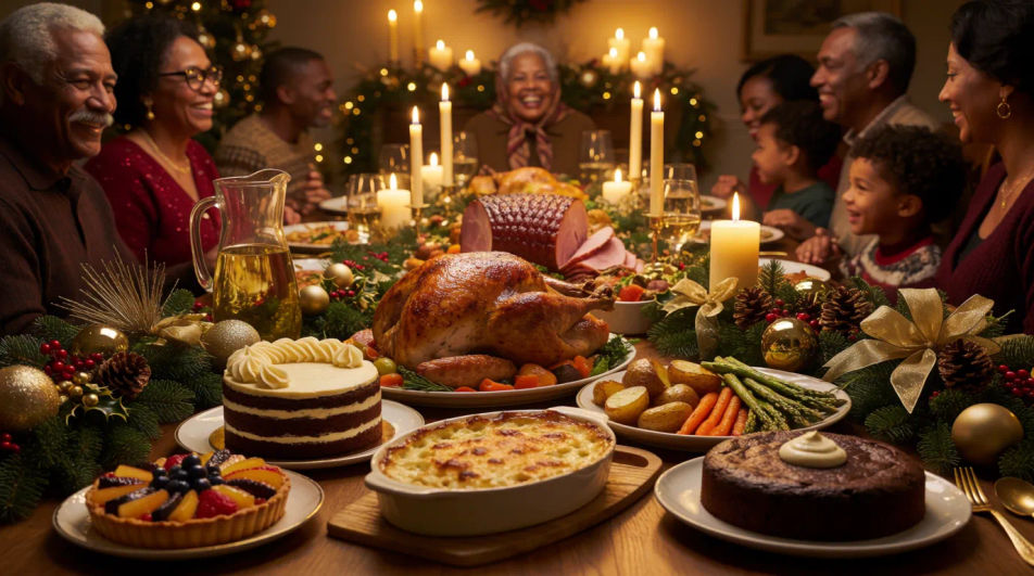 Christmas dinner feast