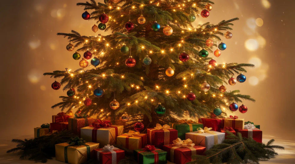 Christmas tree with lights