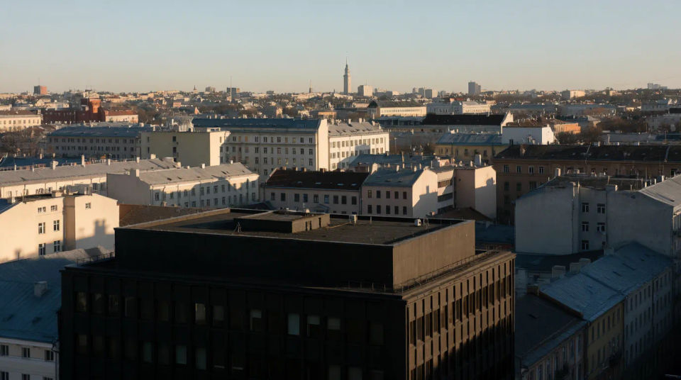 Urbaner Dachterrassenblick
