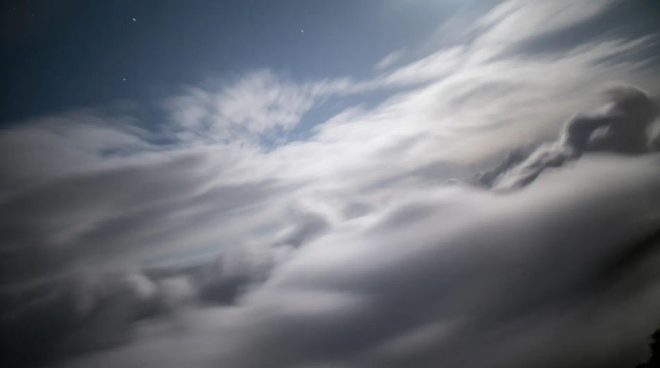 Night clouds and moon