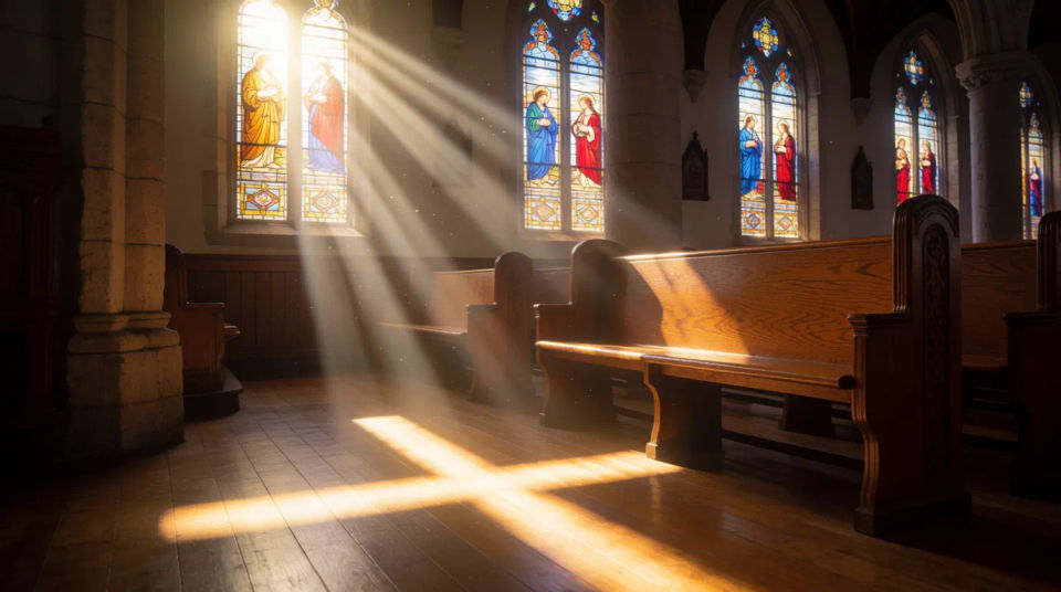 Luz en interior de iglesia
