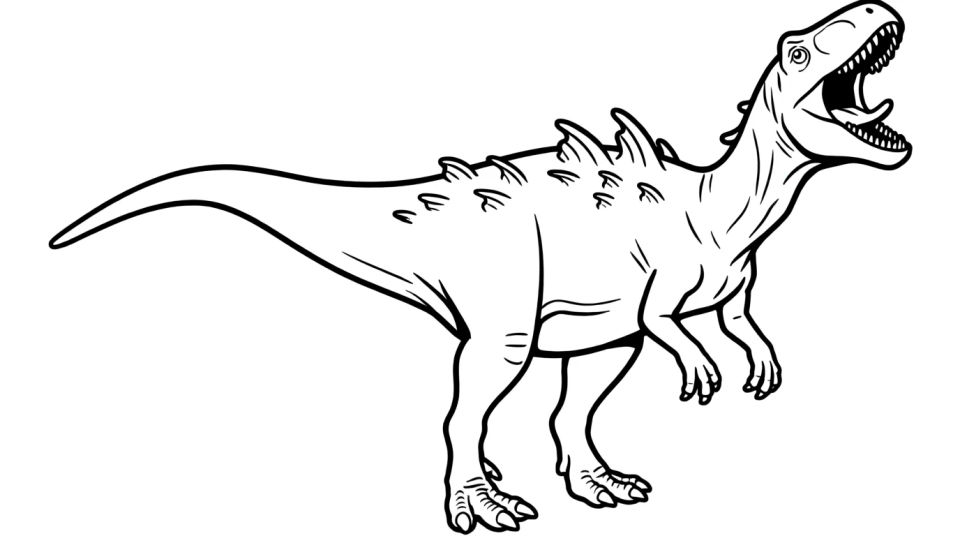 Dinosaurs in volcanic landscape