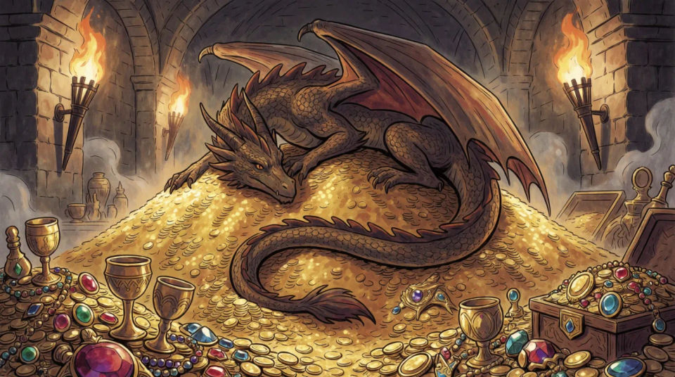 Dragon hoard treasure chamber