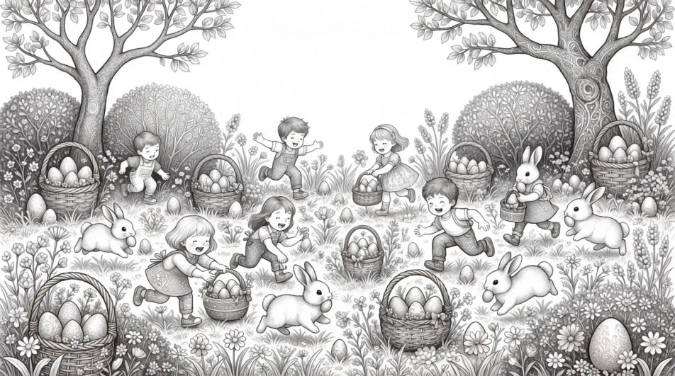 Egg hunt scene