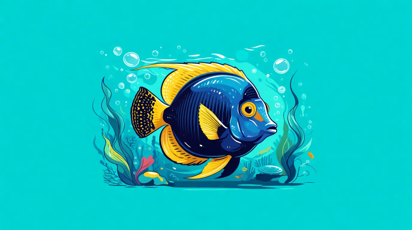 Single fish focal with ocean elements