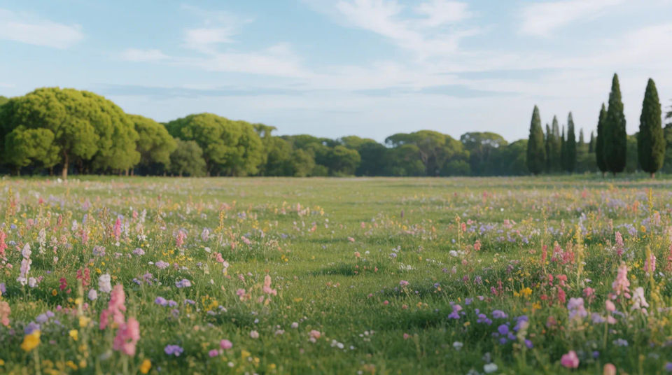 Wildblumenfeld am Mittag