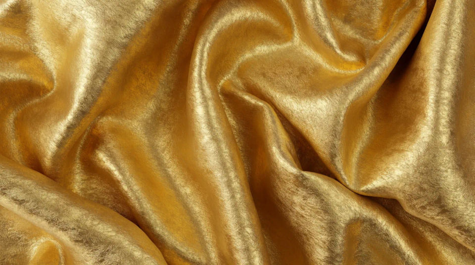 Goldene Stoffdrapierung