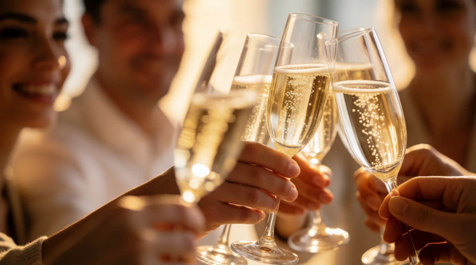 Celebration champagne toast