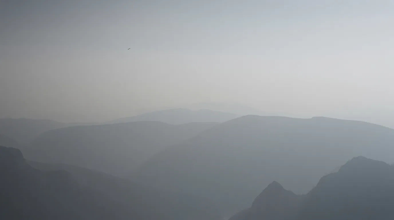Misty mountain ridge