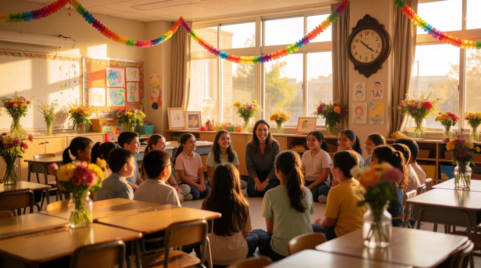 Classroom celebration gathering