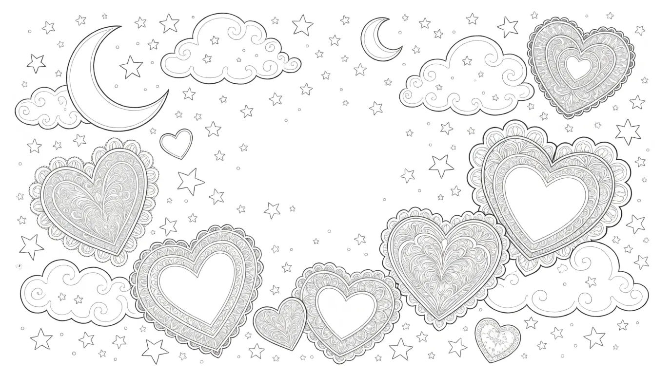 Celestial hearts composition