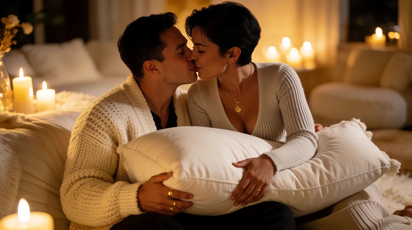 Indoor romantic moment