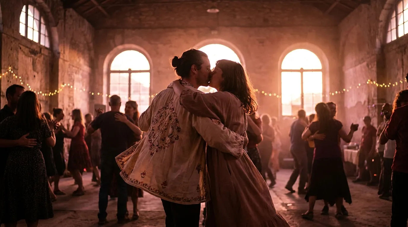 Dancing and kissing
