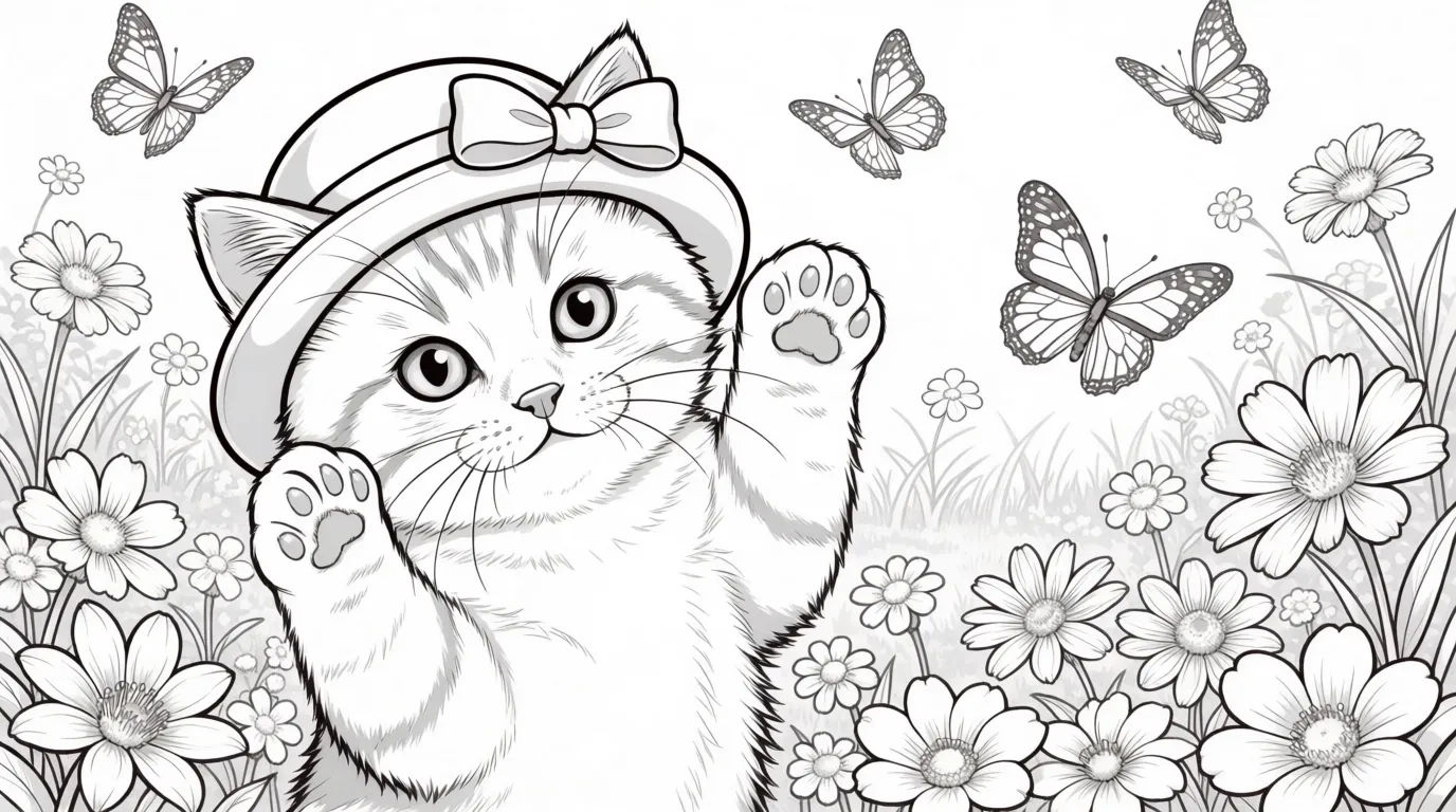 Kitten in garden