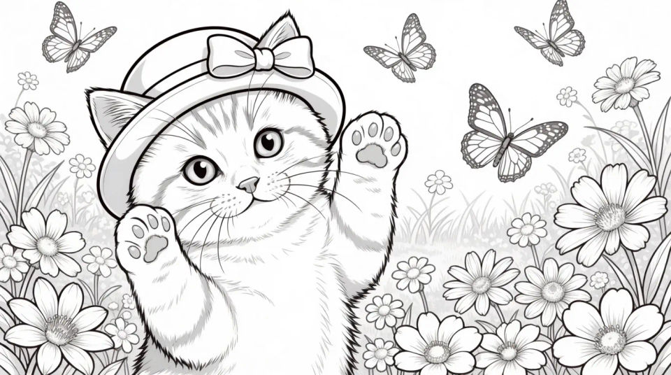 Kitten in garden