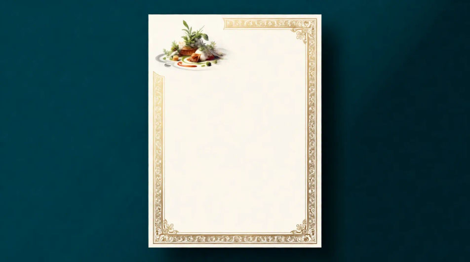 Upscale dinner menu layout