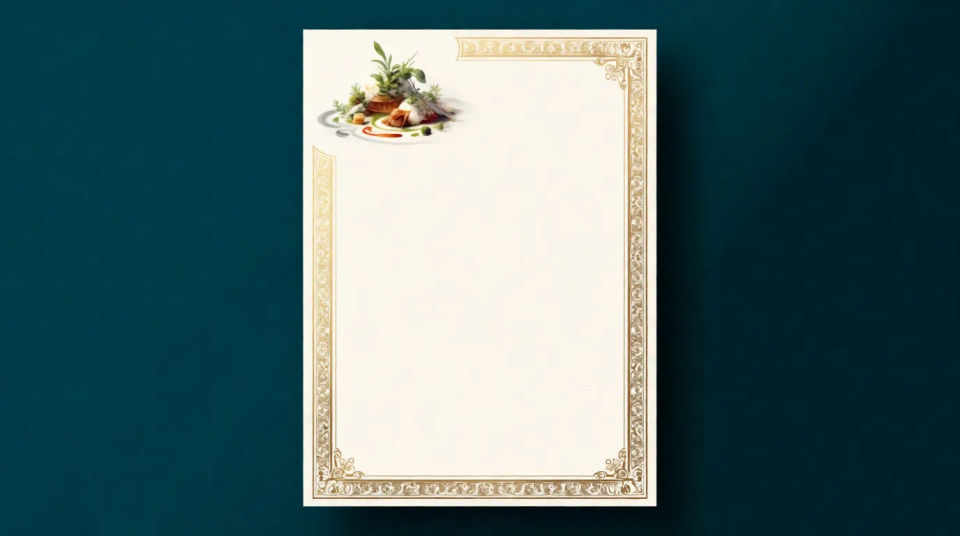 Upscale dinner menu layout
