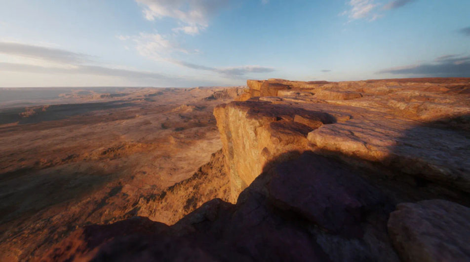 Rocky cliff overlooking plateau