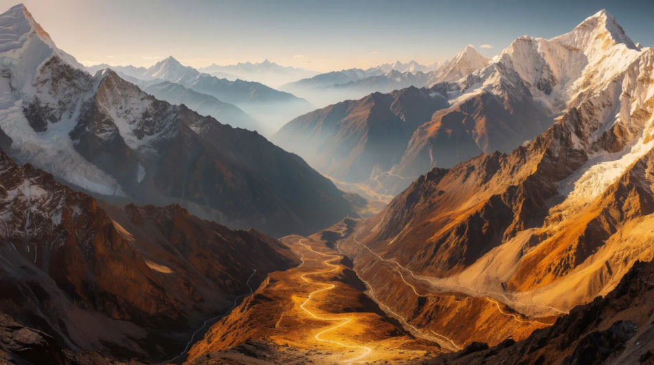 Mountain pass trail scene