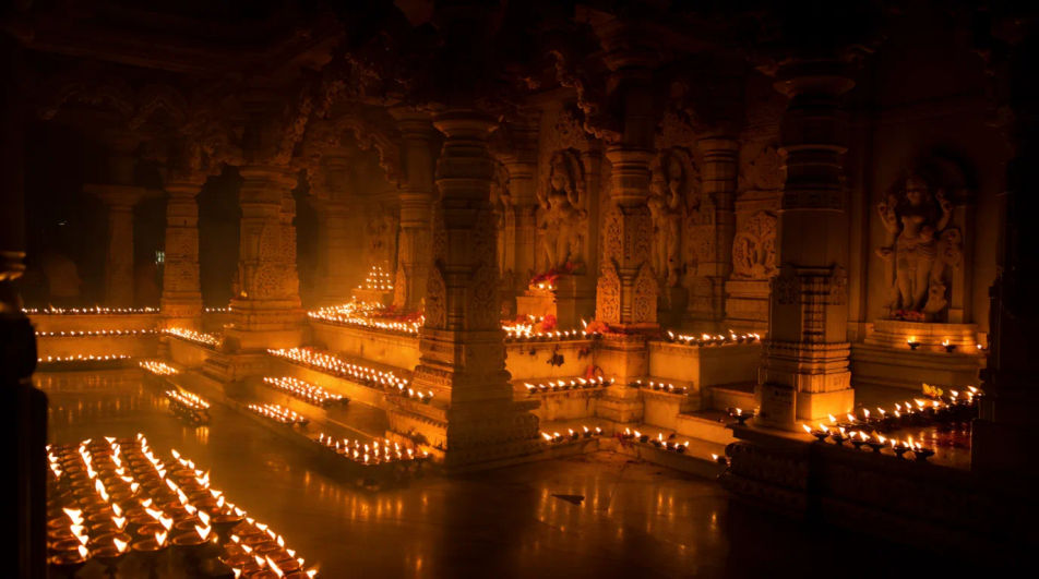 Temple at candlelight
