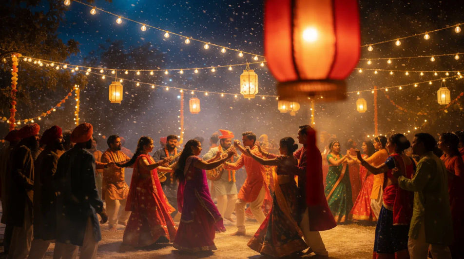 Night festival gathering