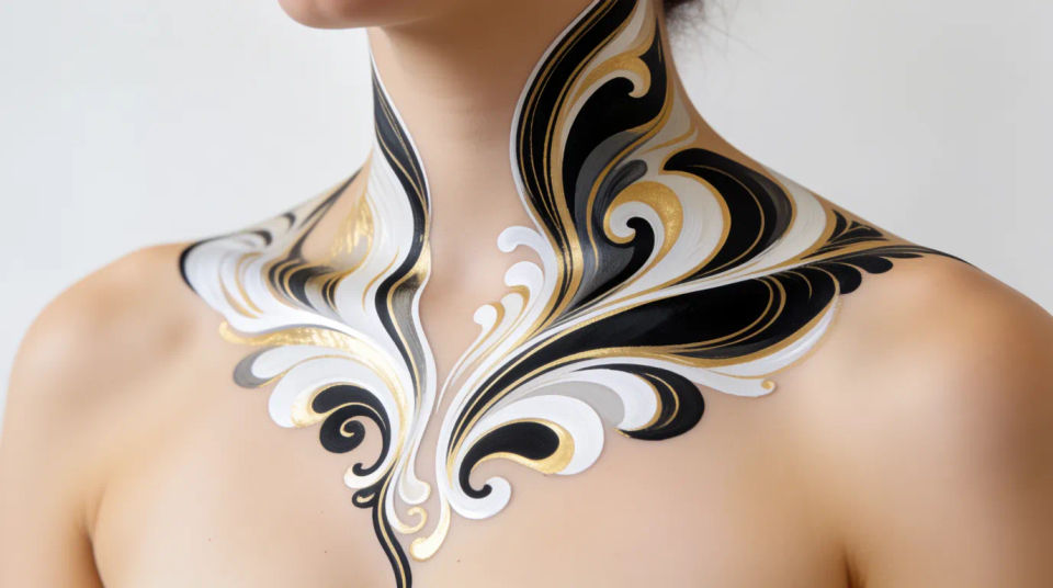 Neck and collarbone connect