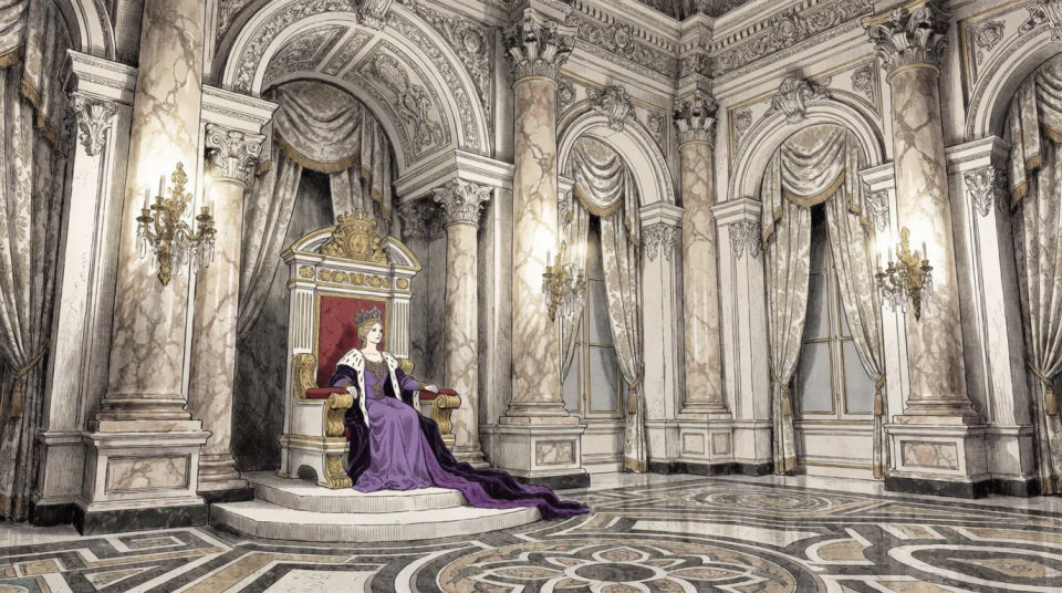 Royal throne room scene