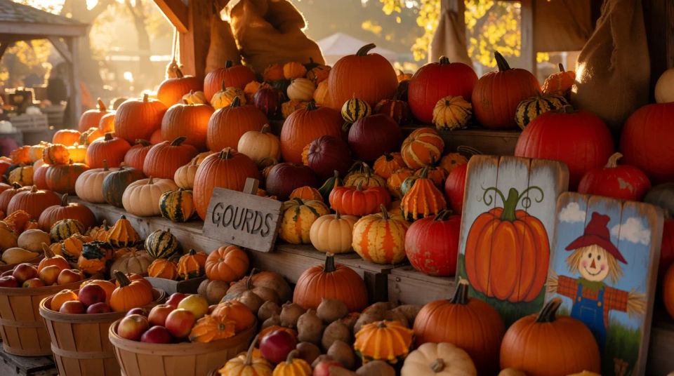Harvest market stall