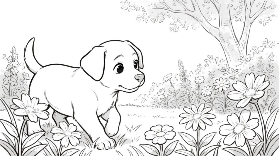 Puppy in the garden