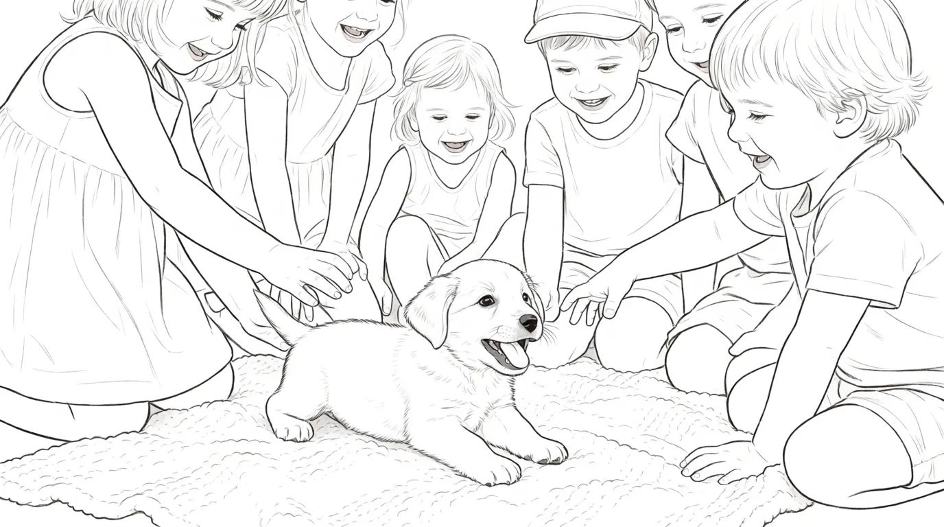 Puppy with children