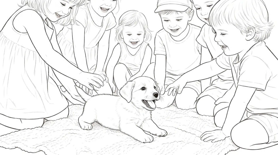 Puppy with children