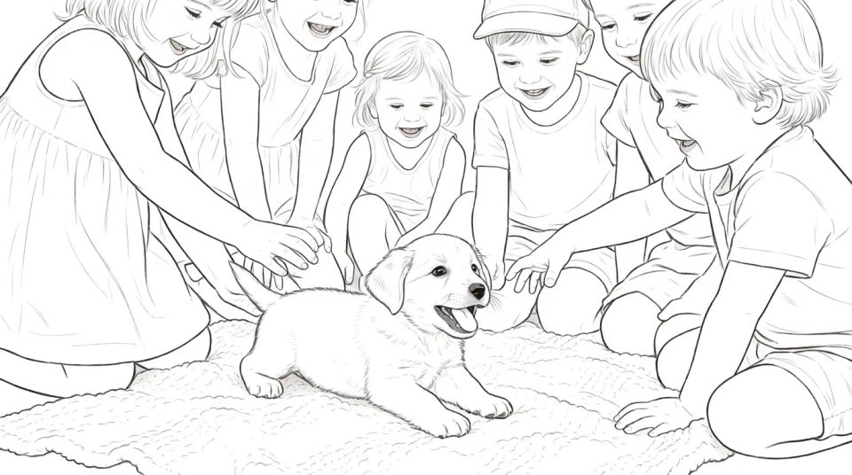 Puppy with children