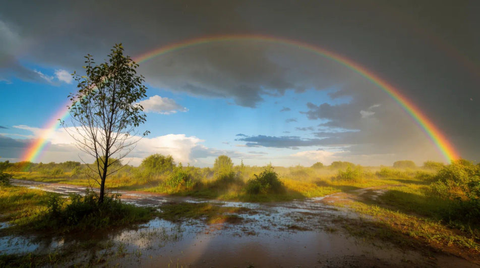 Rainbow after storm
