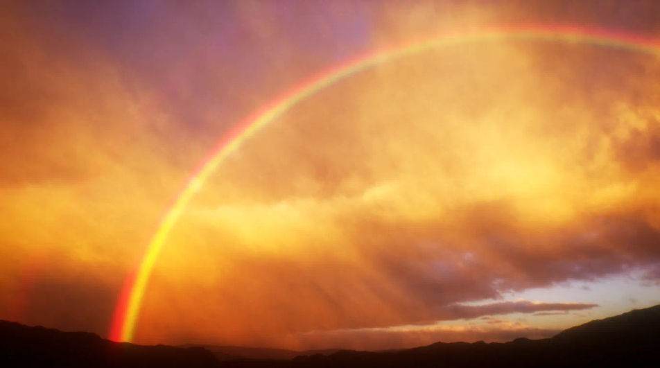 Rainbow at sunset