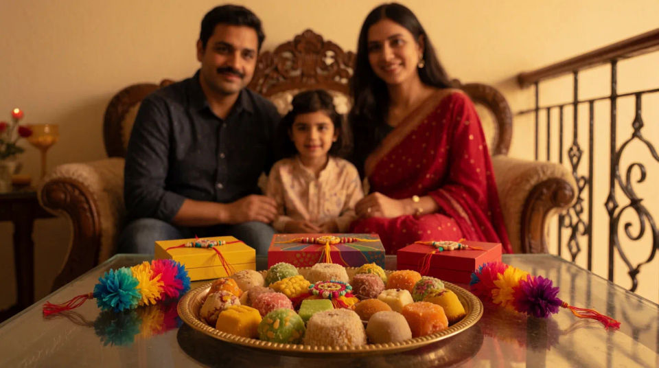 Family rakhi celebration