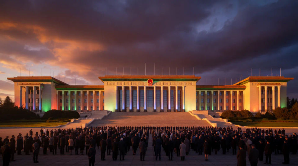 Constitutional building lit