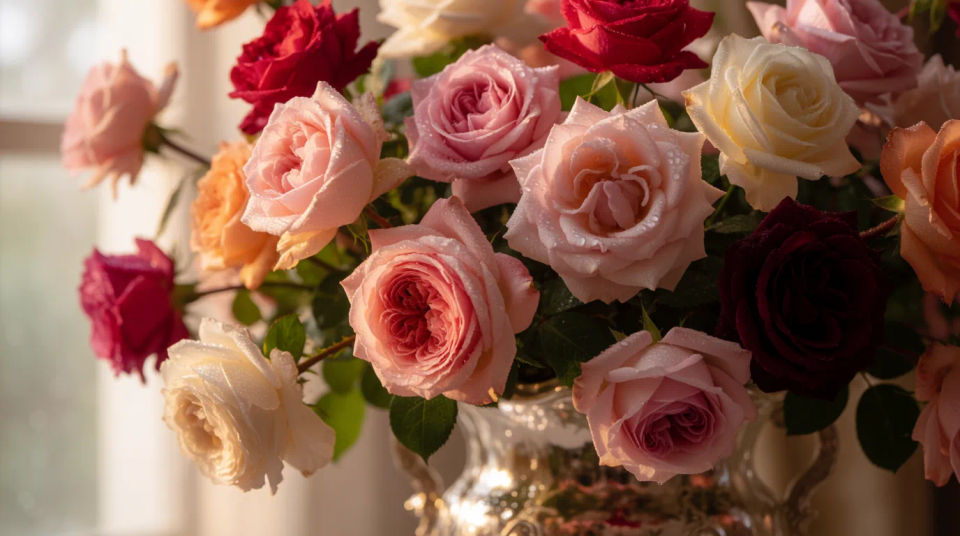 Arrangiertes Rosenbouquet