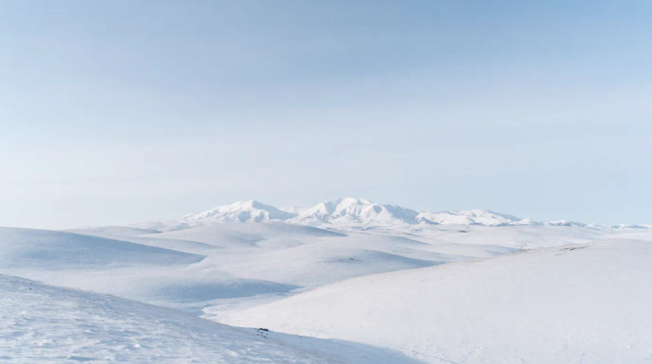 Snow-covered valley