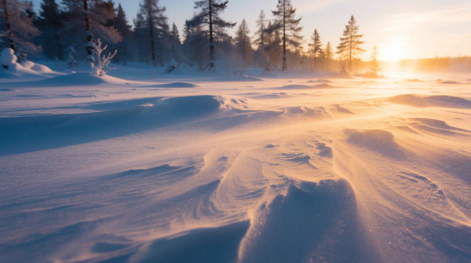 Winter sunrise glow