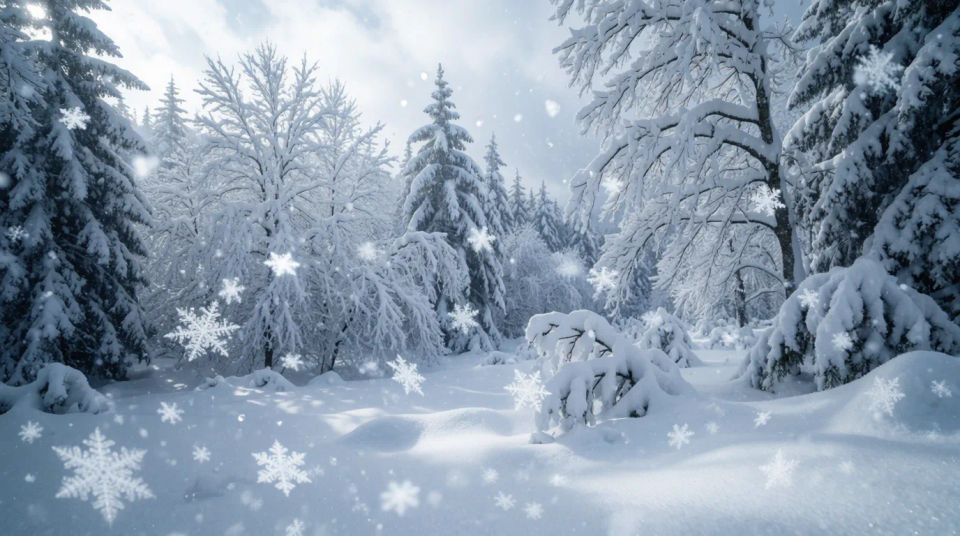 Snowflake snow scene