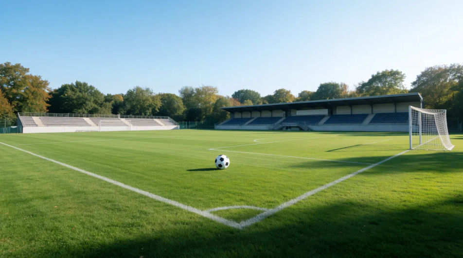 Soccer field wide view