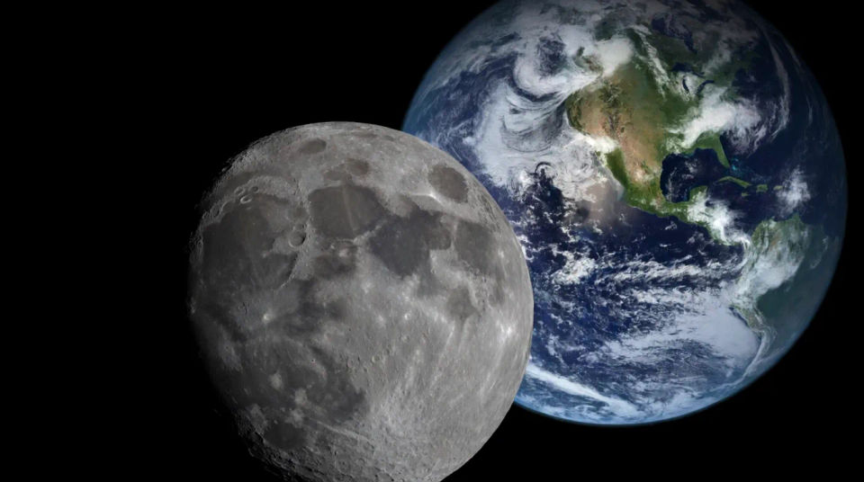 Earth and moon