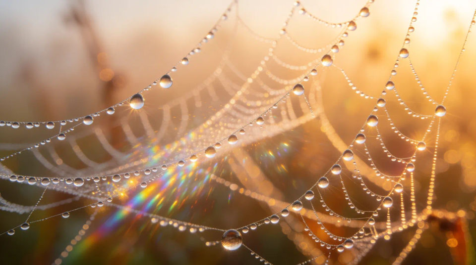 Morgendliche Netzjuwelen