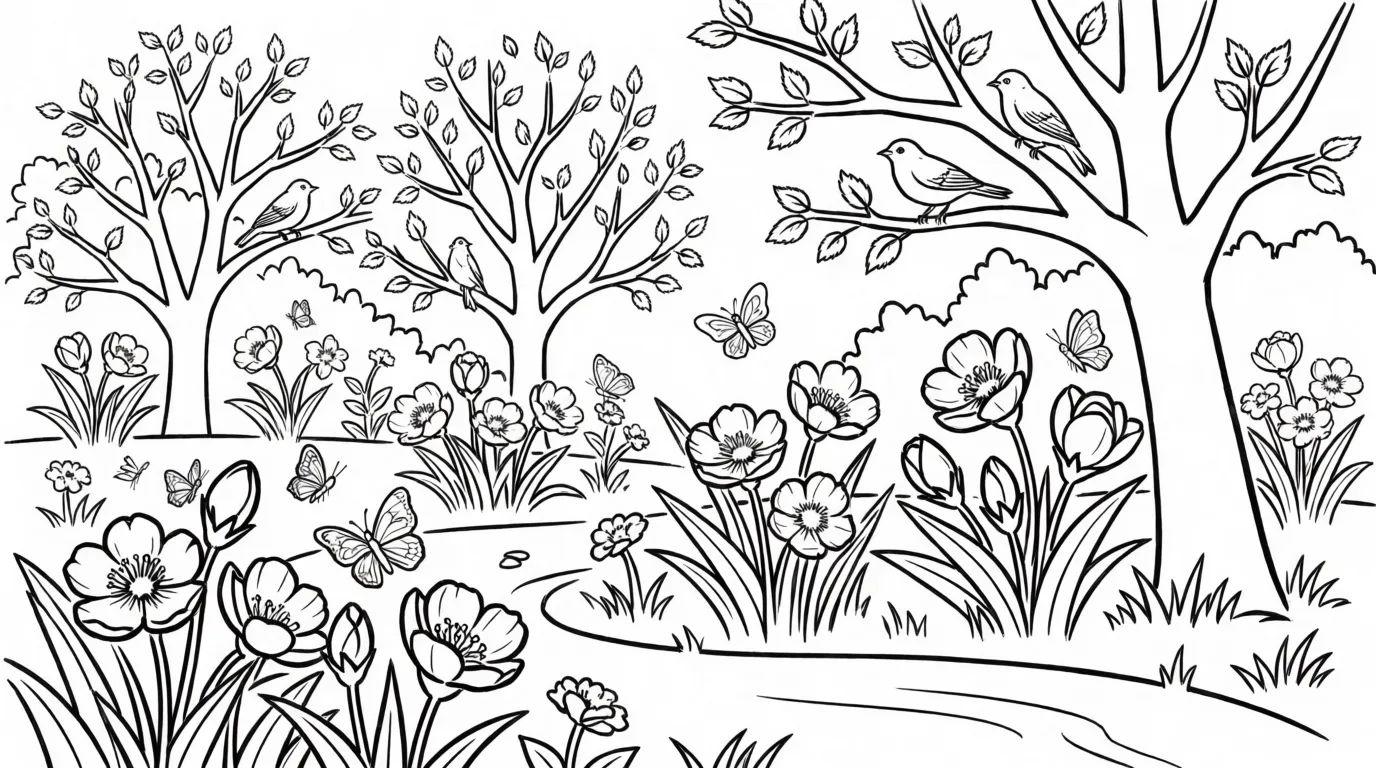 Spring garden in bloom
