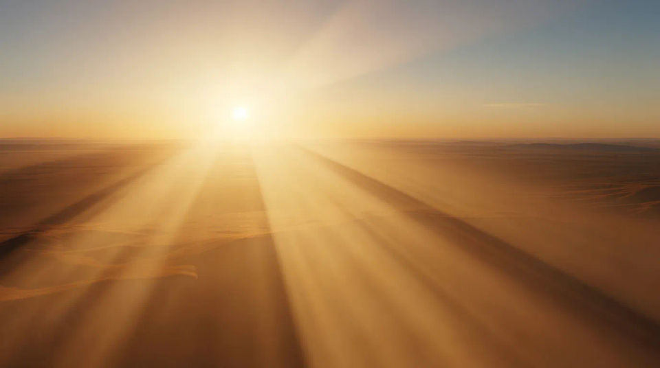 Rays across landscape