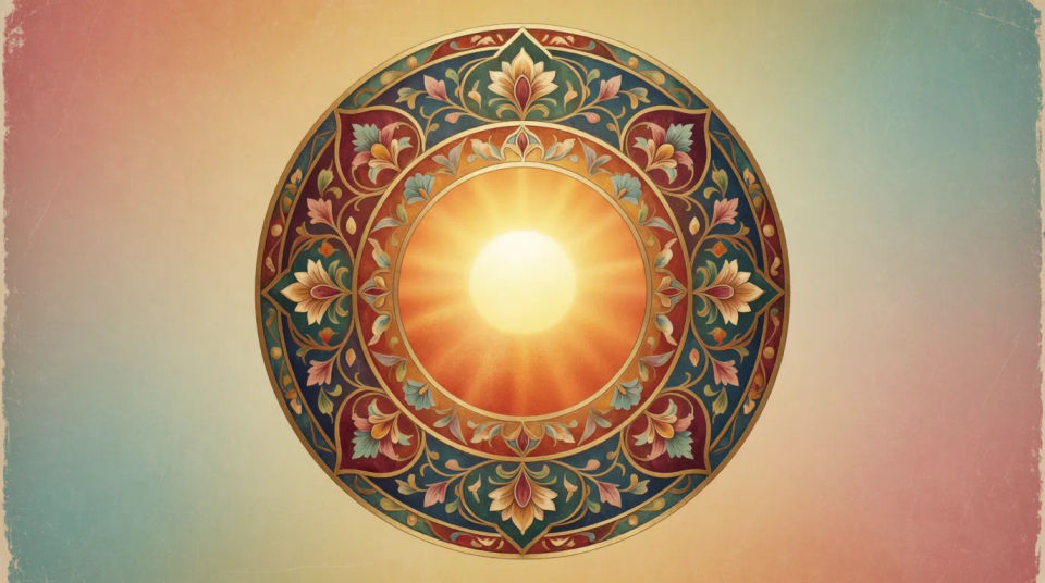 Sun with decorative border