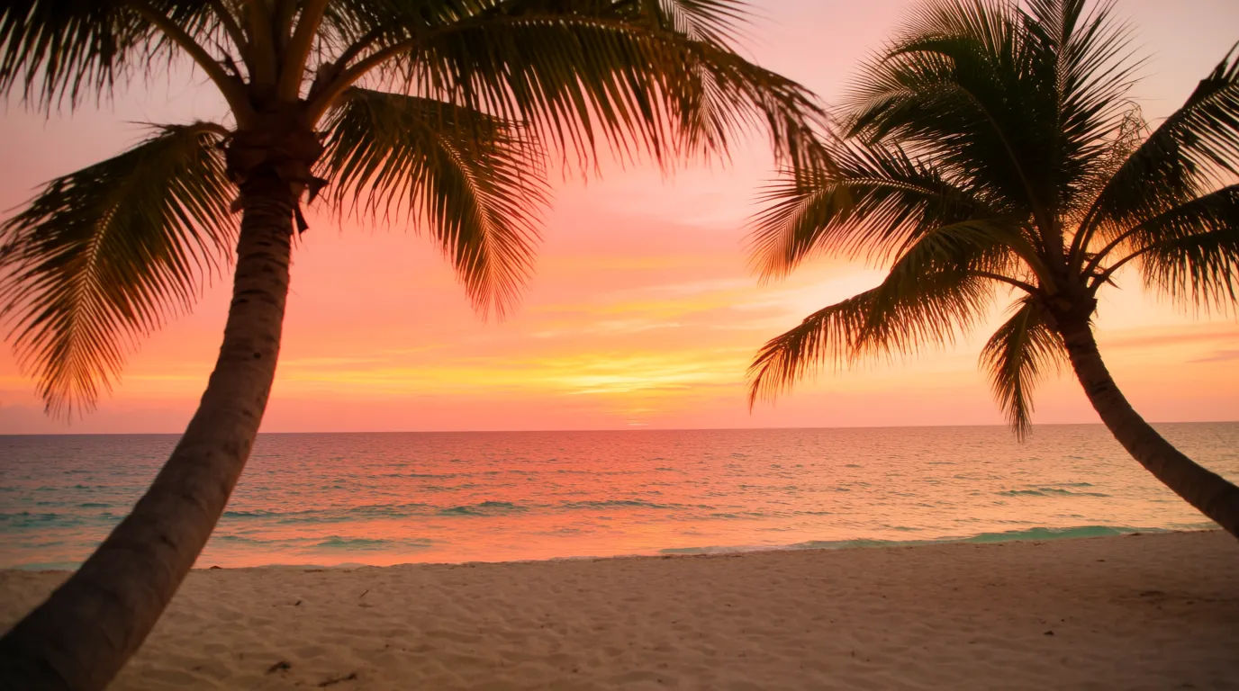 Tropical beach sunset