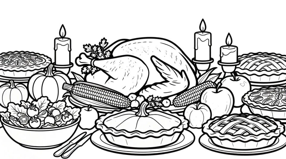 Thanksgiving table spread