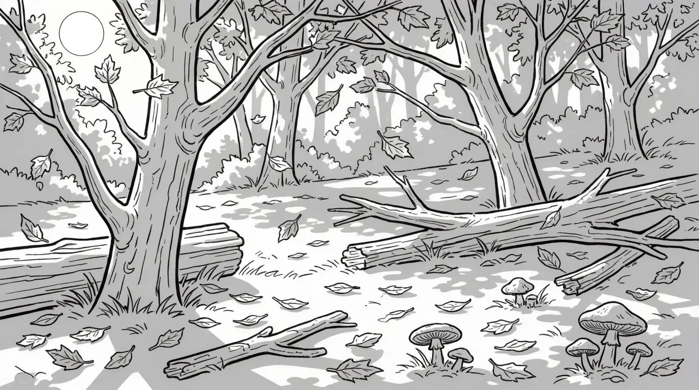 Autumn forest clearing